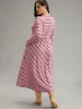 Striped Elastic Waist Gathered Dress sold by Bloomchic