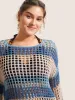 Colorblock Contrast Cut Out Mesh Swim Cover Up sold by Bloomchic