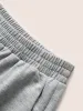 Solid Letter Print Elastic Waist Carrot Pants sold by Bloomchic