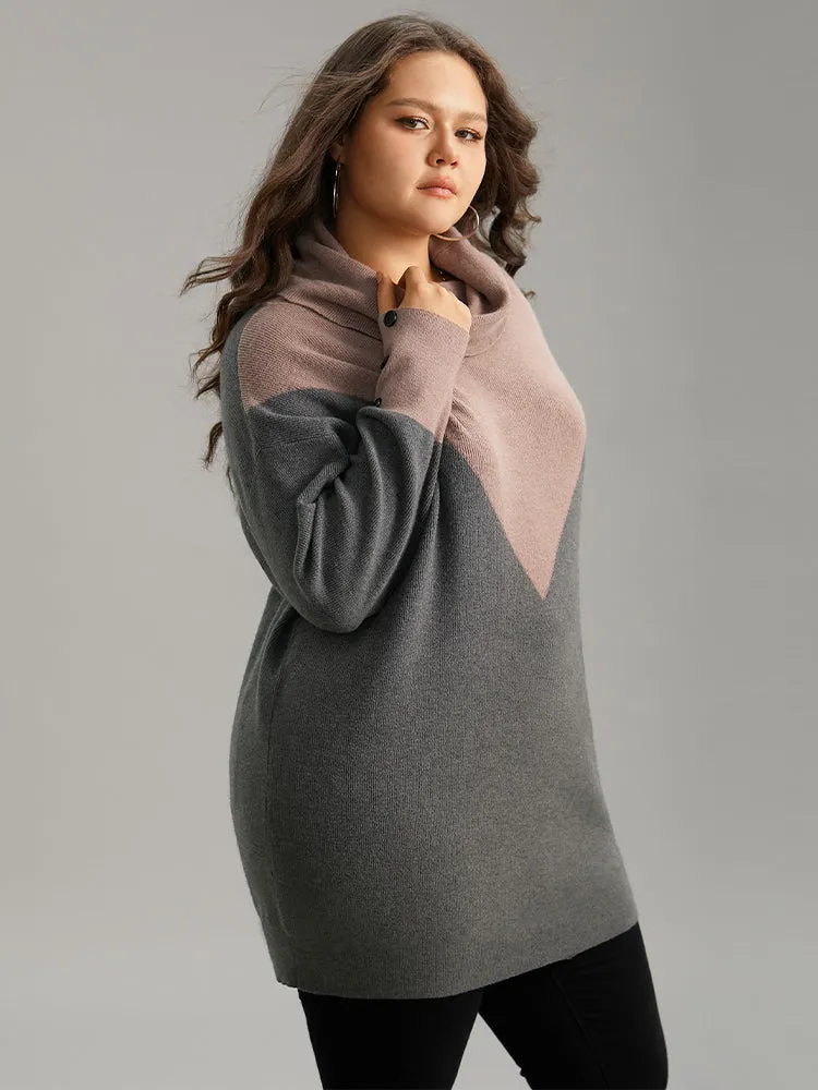 Supersoft Essentials Turtleneck Contrast Button Detail Pullover sold by Bloomchic product image thumbnail 4