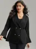 Plain Ruffles Button Up Blazer sold by Bloomchic