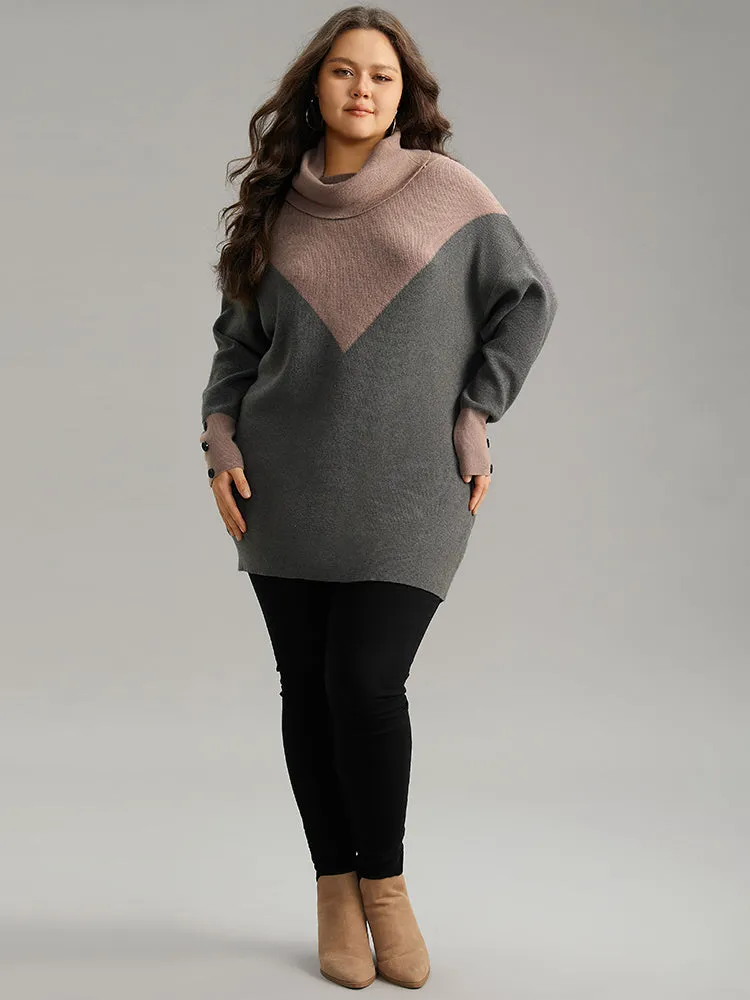 Supersoft Essentials Turtleneck Contrast Button Detail Pullover sold by Bloomchic product image thumbnail 5