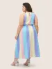 Ombre Contrast Halter Neck Maxi Dress sold by Bloomchic