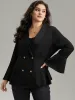Plain Ruffles Button Up Blazer sold by Bloomchic