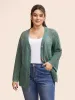 Cotton Texture Cut Out Bell Sleeve Cardigan sold by Bloomchic