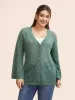 Cotton Texture Cut Out Bell Sleeve Cardigan sold by Bloomchic