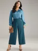 Anti-Wrinkle Solid Metal Detail Drape Pants sold by Bloomchic