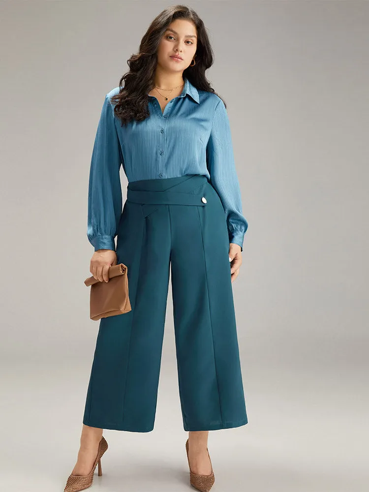 Anti-Wrinkle Solid Metal Detail Drape Pants sold by Bloomchic product image thumbnail 4