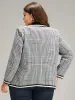 Gingham Contrast Webbing Pocket Blazer sold by Bloomchic