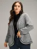 Gingham Contrast Webbing Pocket Blazer sold by Bloomchic