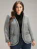 Gingham Contrast Webbing Pocket Blazer sold by Bloomchic