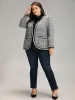 Gingham Contrast Webbing Pocket Blazer sold by Bloomchic