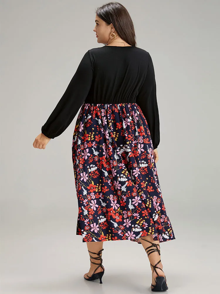 Floral Patchwork Crossover Pocket Dress sold by Bloomchic product image thumbnail 3