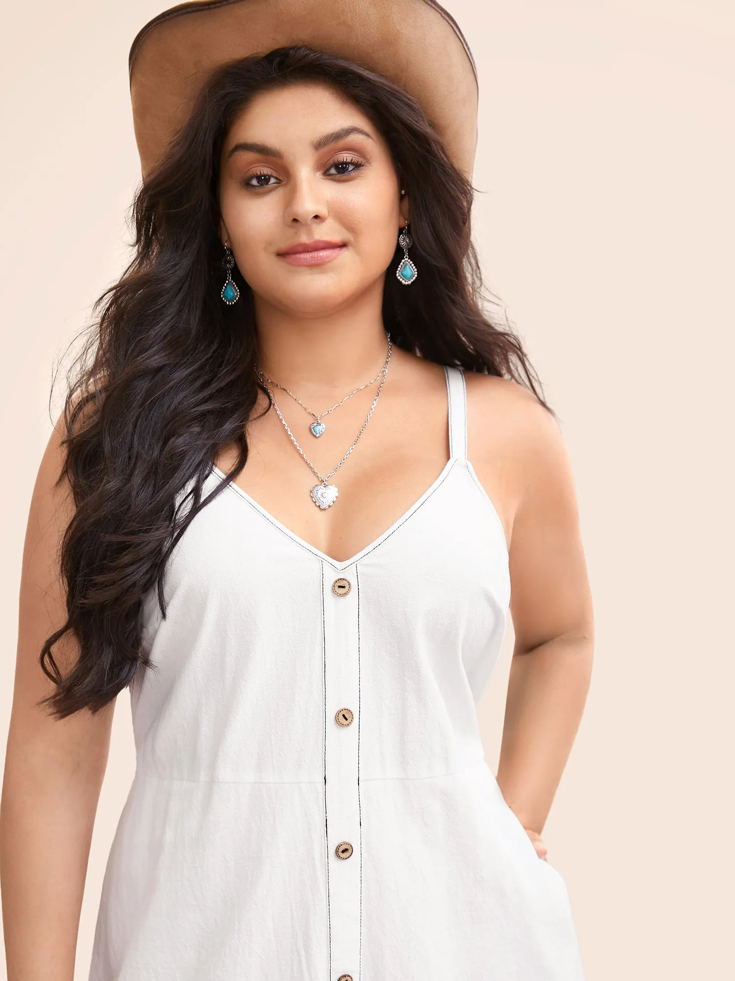 Hollow Front Button Detail Flare Maxi Dress sold by Bloomchic product image thumbnail 4