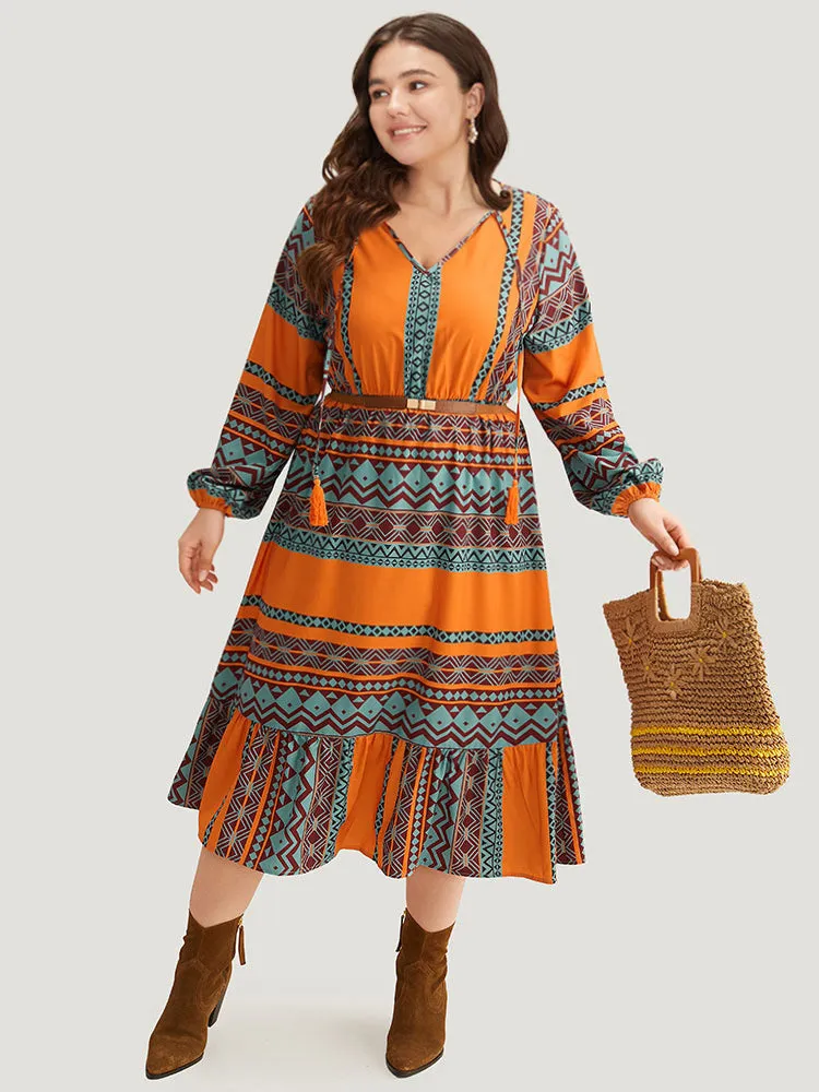 Boho Print Tassel Tie Neck Dress sold by Bloomchic product image thumbnail 2