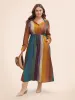 Colorblock Contrast Shirt Collar Drawstring Dress sold by Bloomchic