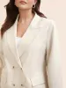 Suit Collar Flap Detail Cotton Linen Blazer sold by Bloomchic