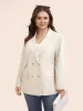 Suit Collar Flap Detail Cotton Linen Blazer sold by Bloomchic