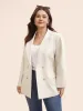 Suit Collar Flap Detail Cotton Linen Blazer sold by Bloomchic