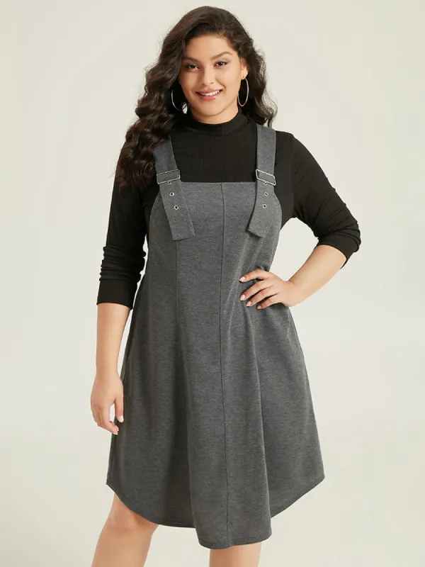 Solid Adjustable Straps Pocket Dress sold by Bloomchic