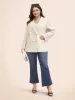 Suit Collar Flap Detail Cotton Linen Blazer sold by Bloomchic