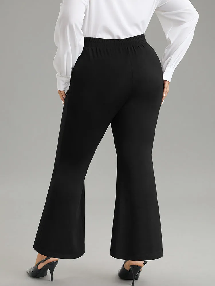 Plain Flare Leg Pocket Split Hem Pants sold by Bloomchic product image thumbnail 3
