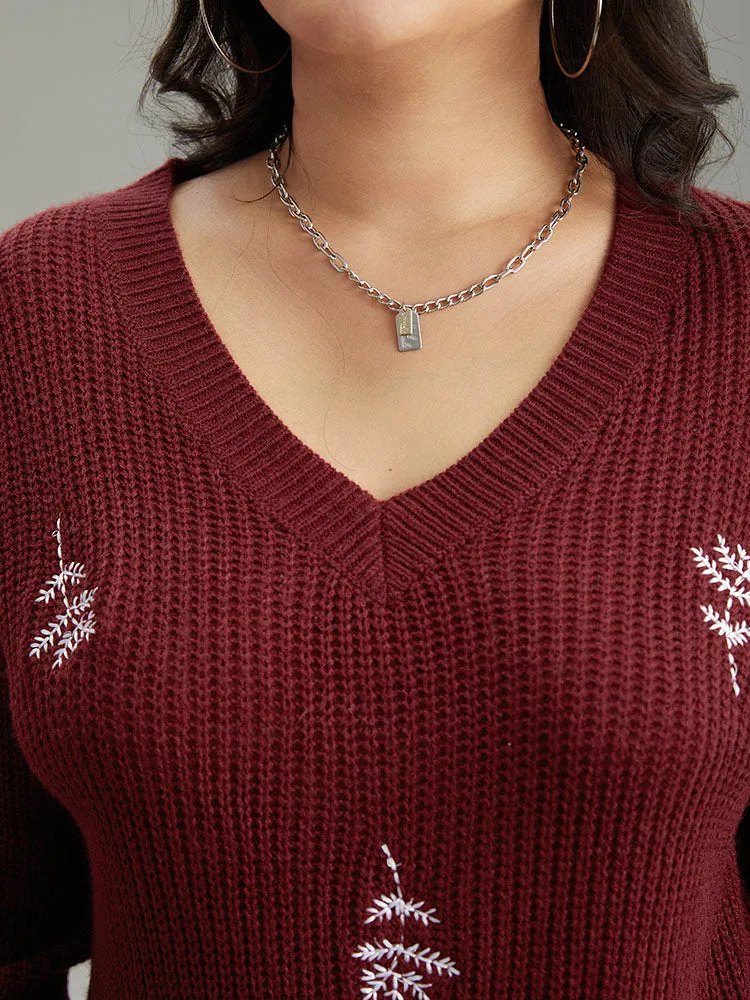 Plants Embroidered Plisse Elastic Cuffs Pullover sold by Bloomchic product image thumbnail 5