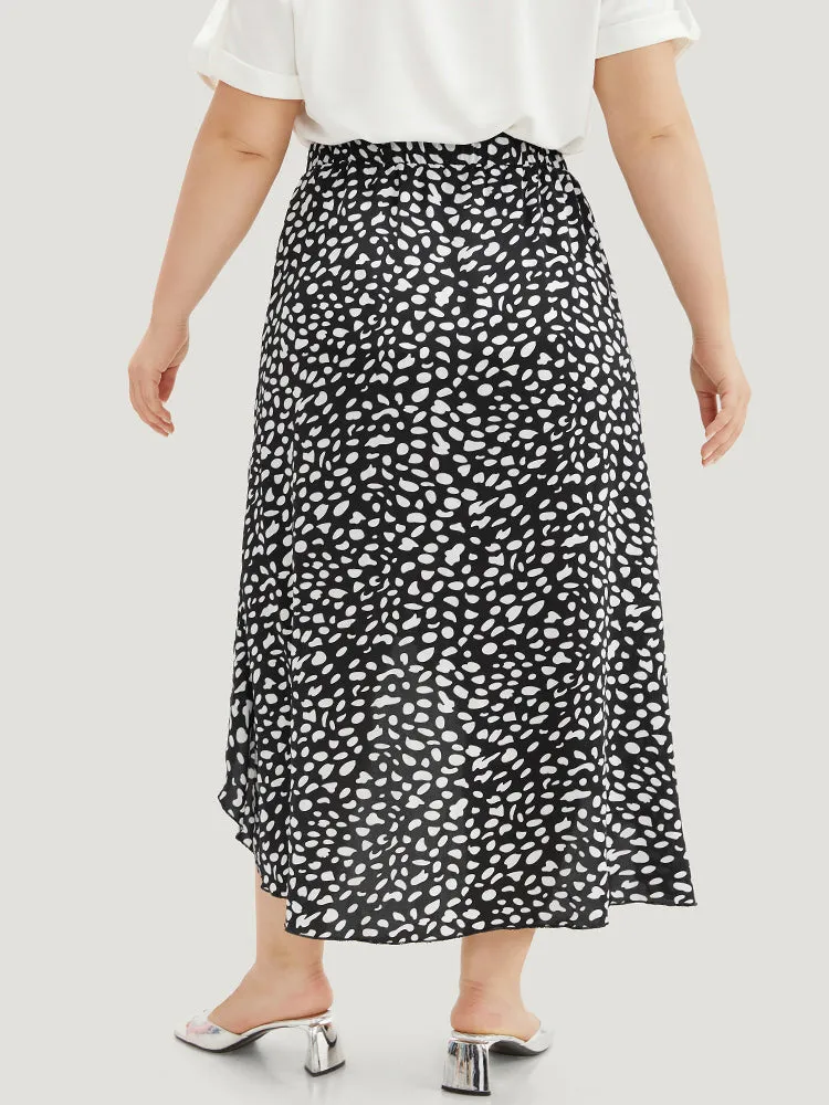 Leopard Elastic Waist Ruffles Asymmetrical Hem Skirt sold by Bloomchic product image thumbnail 4