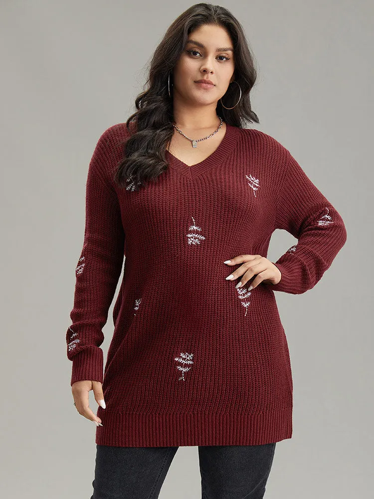 Plants Embroidered Plisse Elastic Cuffs Pullover sold by Bloomchic product image thumbnail 3