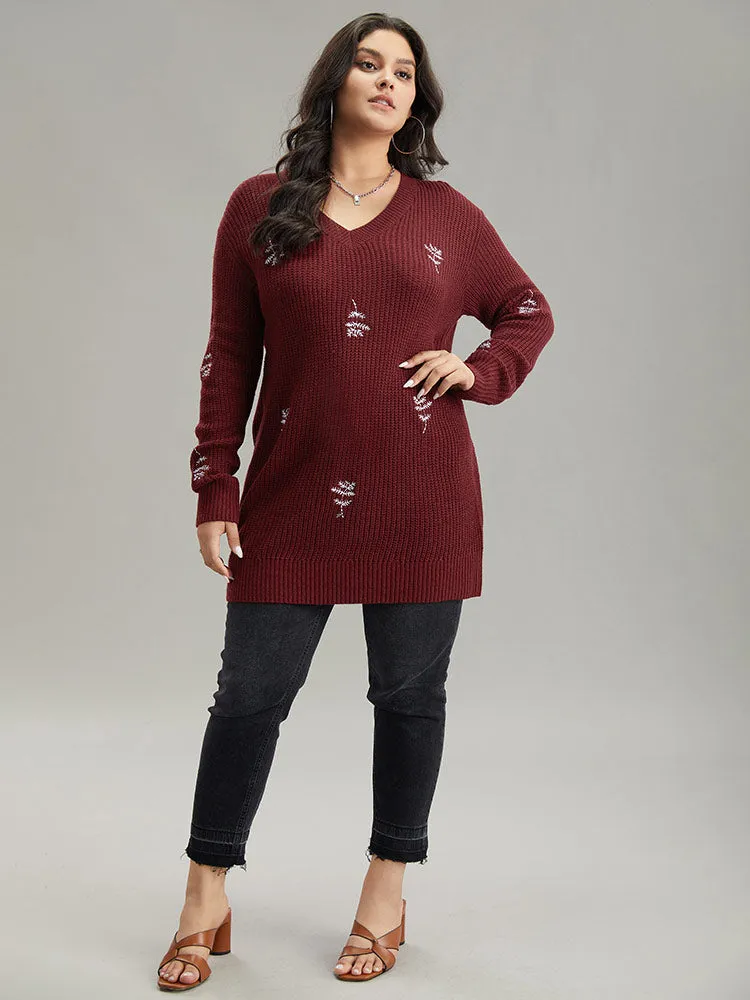 Plants Embroidered Plisse Elastic Cuffs Pullover sold by Bloomchic product image thumbnail 4