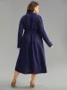 Graphic Jacquard Shirt Collar Belted Dress sold by Bloomchic