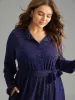 Graphic Jacquard Shirt Collar Belted Dress sold by Bloomchic