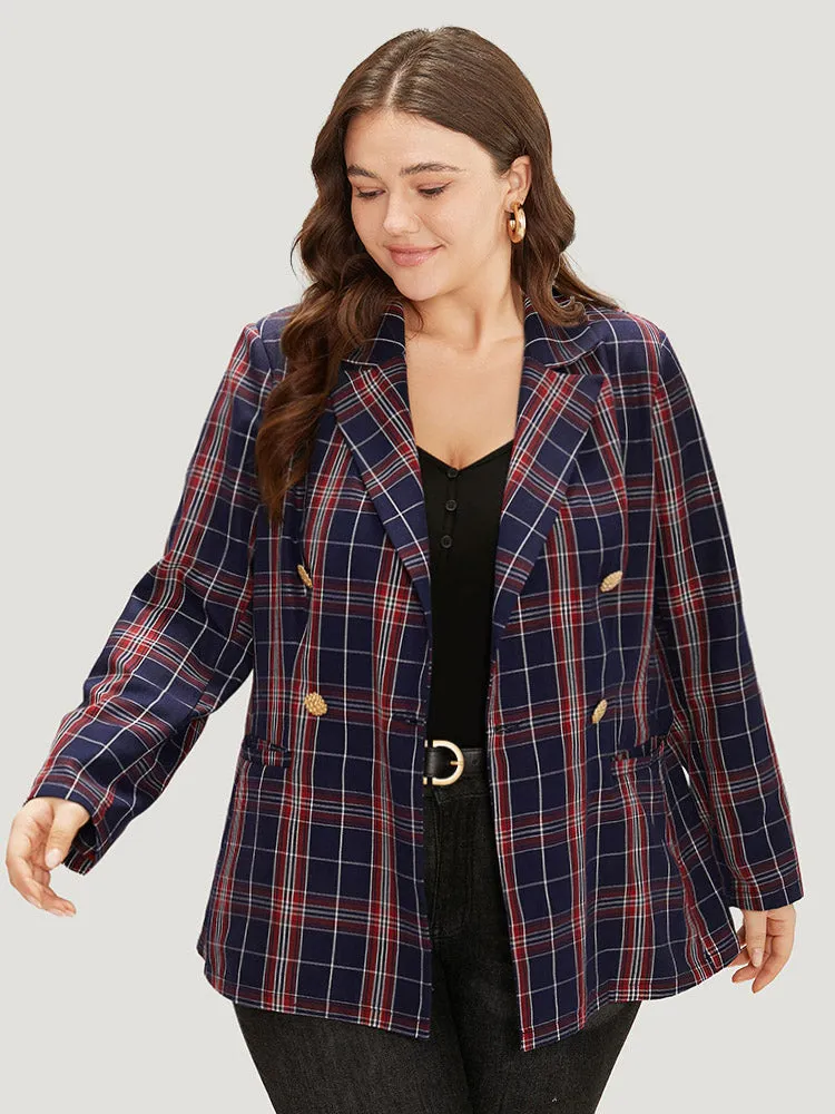 Plaid Suit Collar Button Up Pocket Blazer sold by Bloomchic product image thumbnail 5