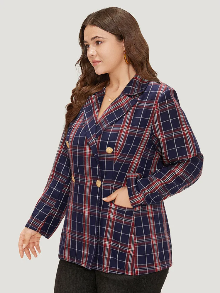 Plaid Suit Collar Button Up Pocket Blazer sold by Bloomchic product image thumbnail 3