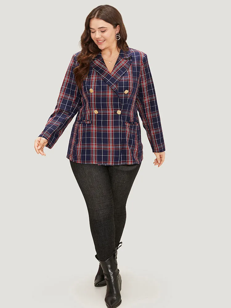 Plaid Suit Collar Button Up Pocket Blazer sold by Bloomchic product image thumbnail 4