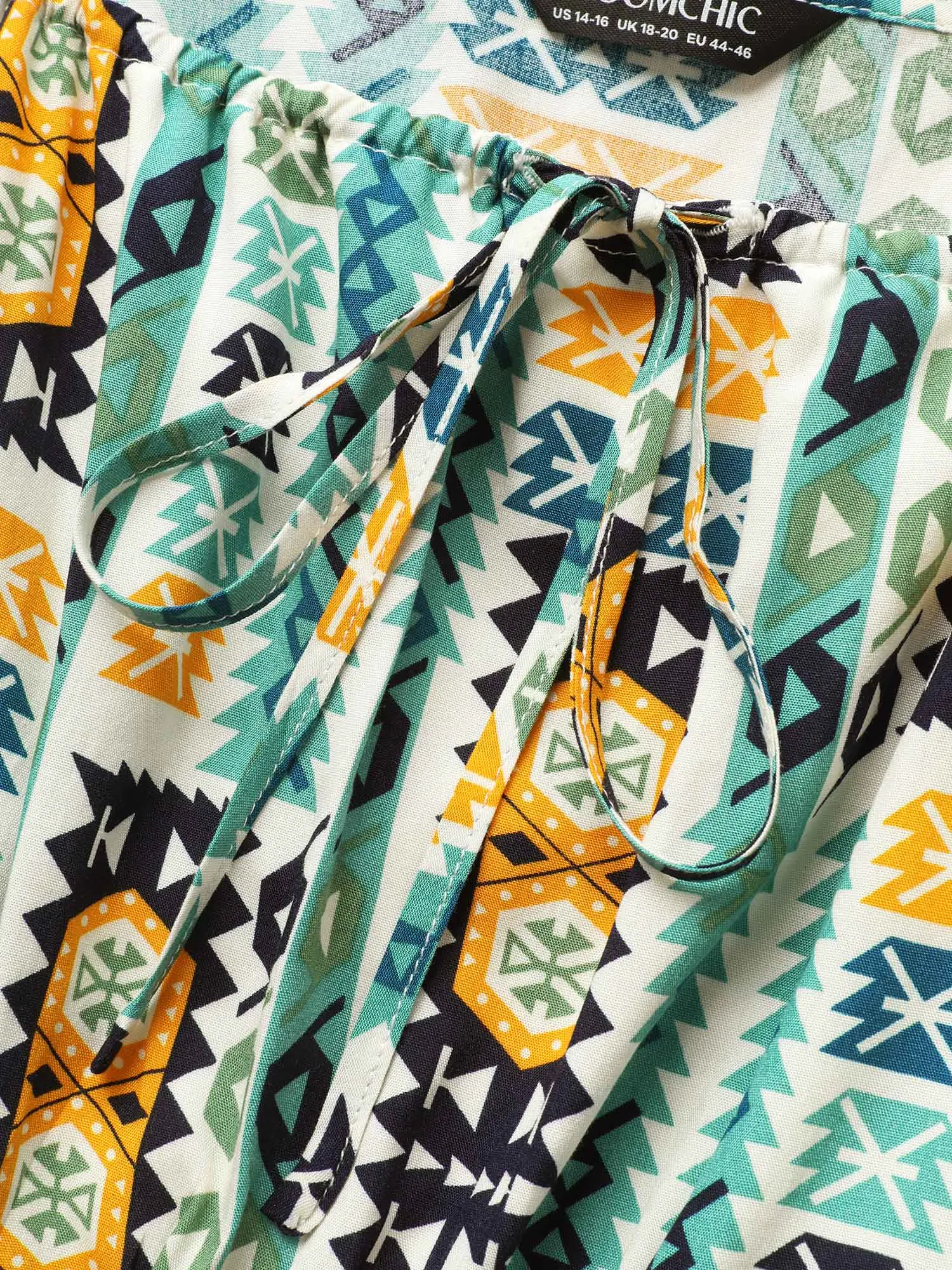 Geometric Bandana Print Tie Knot Midi Dress sold by Bloomchic product image thumbnail 5