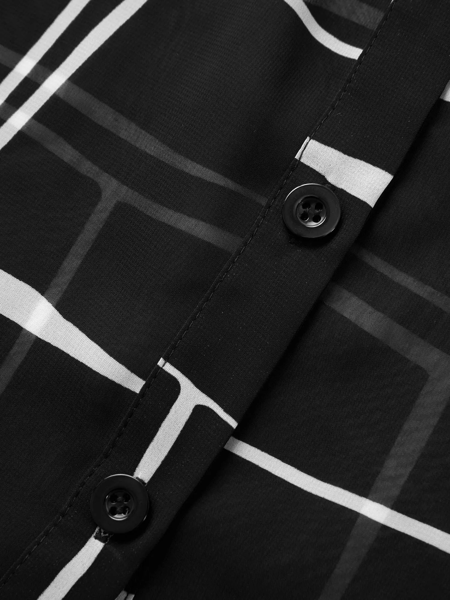 Geometric Mesh Pleated Tab Sleeve Blouse sold by Bloomchic product image thumbnail 5