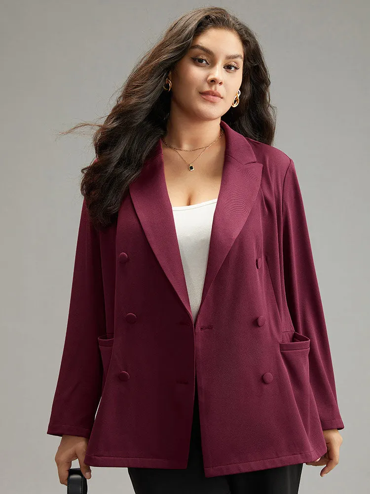 Solid Double Breasted Pocket Blazer sold by Bloomchic product image thumbnail 2