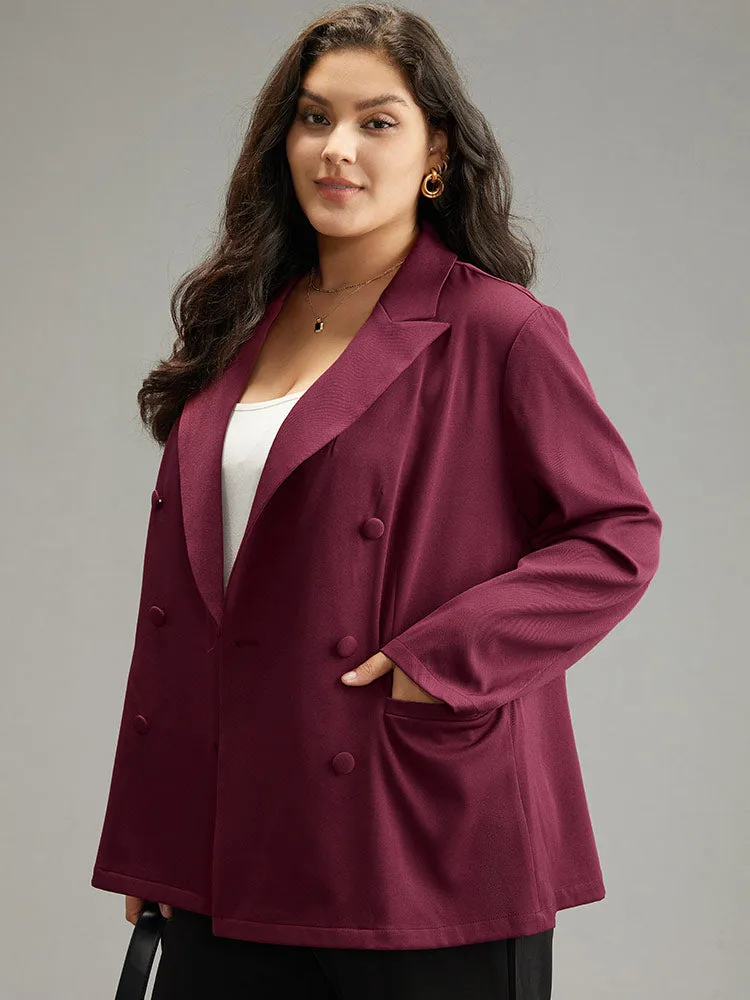 Solid Double Breasted Pocket Blazer sold by Bloomchic product image thumbnail 4