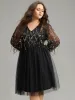 Sequin Mesh Patchwork Tassel Dress sold by Bloomchic