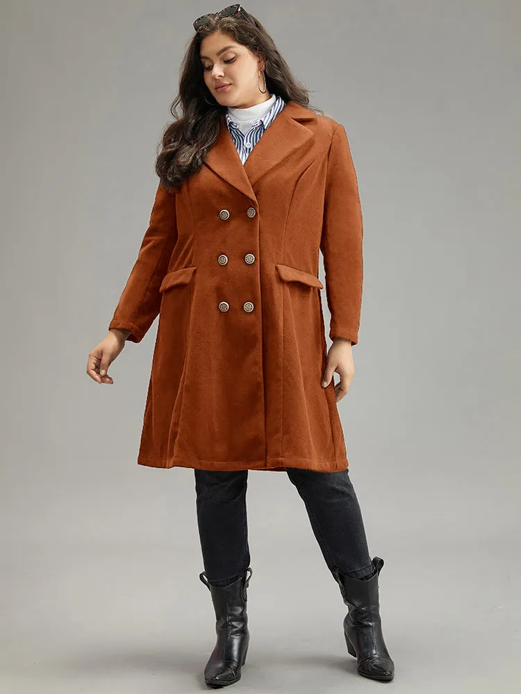 Lapel Collar Double Breasted Pocket Coat sold by Bloomchic product image thumbnail 3