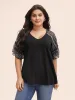 Boho Print Patchwork Raglan Sleeve T-shirt sold by Bloomchic
