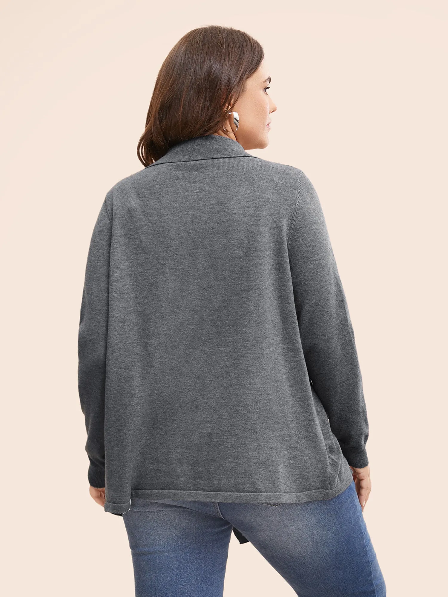 Supersoft Essentials Solid Wool Blend Cardigan sold by Bloomchic product image thumbnail 2