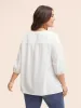 Floral Embroidered Tie Knot Lantern Sleeve Blouse sold by Bloomchic