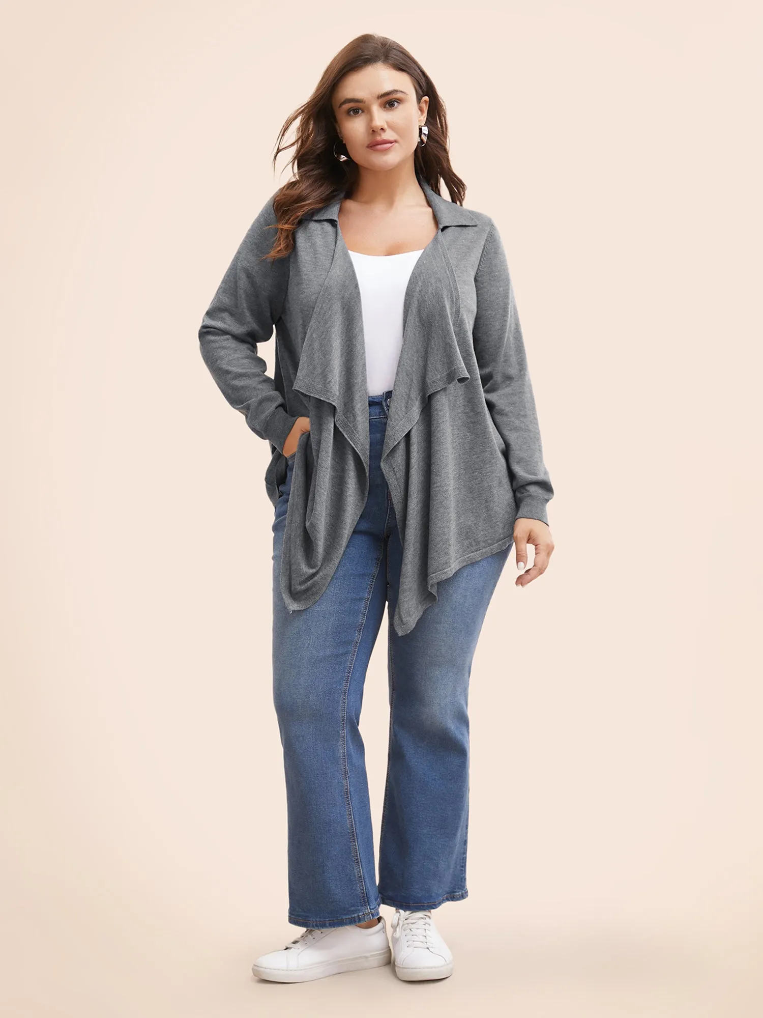 Supersoft Essentials Solid Wool Blend Cardigan sold by Bloomchic product image thumbnail 3