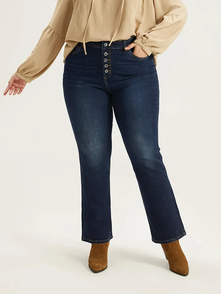 Straight Leg Button Fly Pocket Jeans sold by Bloomchic product image thumbnail 4