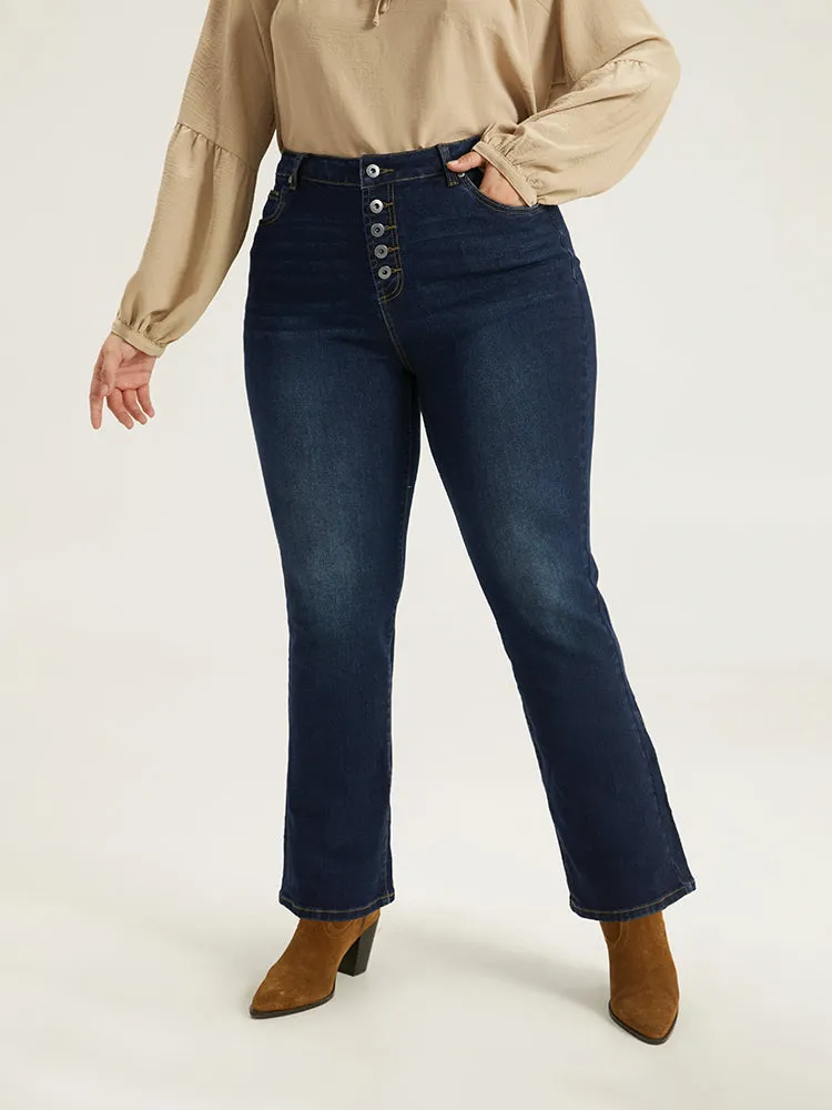 Straight Leg Button Fly Pocket Jeans sold by Bloomchic