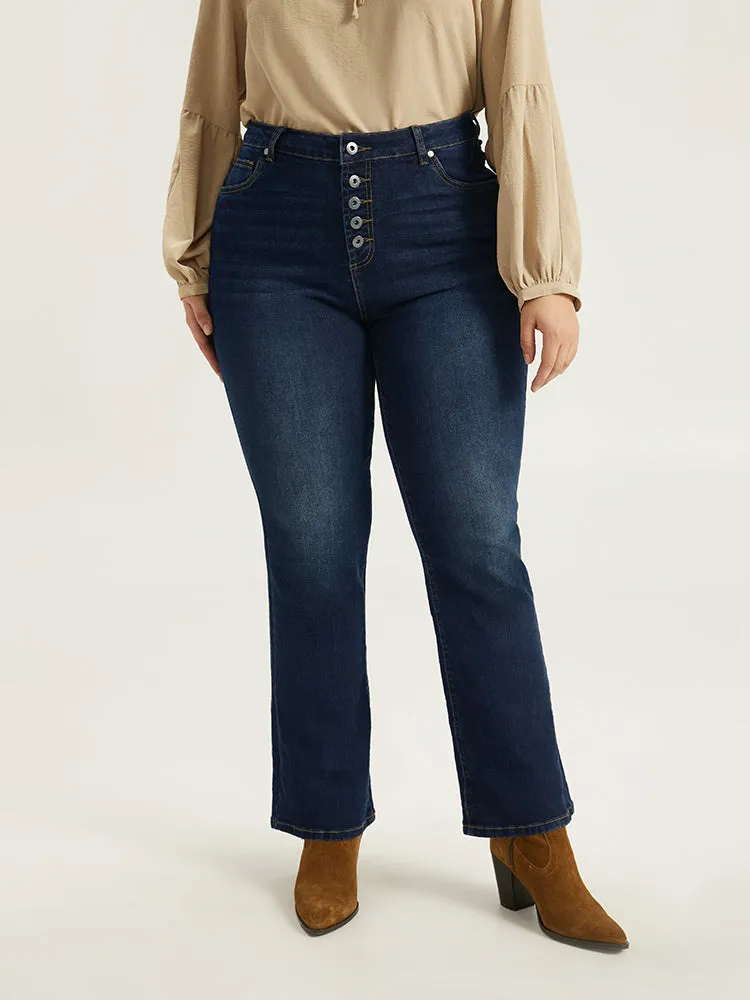 Straight Leg Button Fly Pocket Jeans sold by Bloomchic product image thumbnail 2