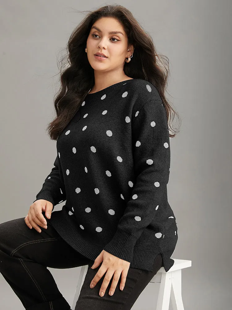 Supersoft Essentials Polka Dot Knit Pullover sold by Bloomchic