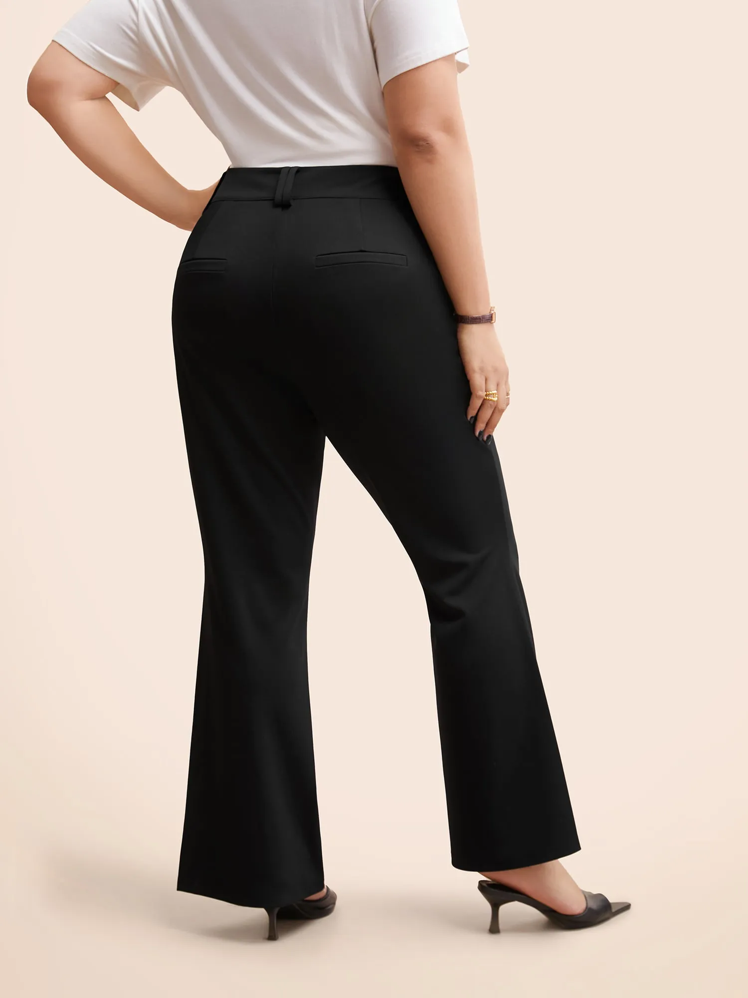 Stretch Woven Double Button Drape Pants sold by Bloomchic product image thumbnail 2